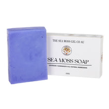 Load image into Gallery viewer, Handmade Sea Moss Soap bar with lavender from The Sea Moss Gel Co AU. Natural, vegan soap for gentle cleansing and skin nourishment.
